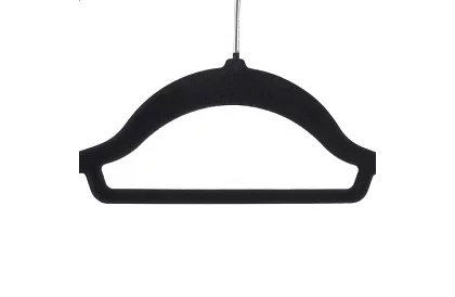 Sametové ramínka na oděvy - 20 ks - černé