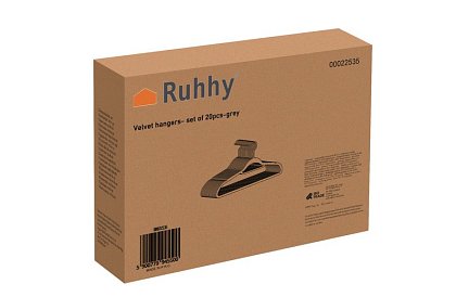 Sametové ramínka na oděvy - 20 ks - černé