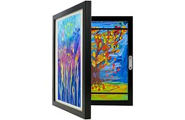 Umělecký otevírací rám na fotky – výkresy A4 - černý