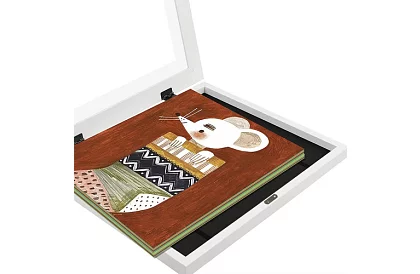 Umělecký otevírací rám na fotky – výkresy A4 - bílý