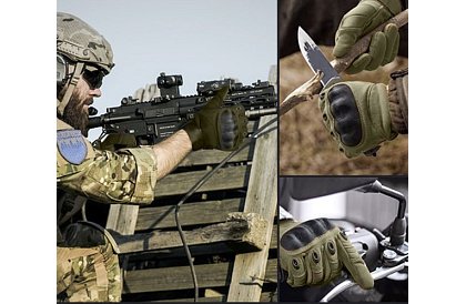 Taktické dotykové rukavice - velikost XL - khaki
