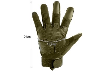 Taktické dotykové rukavice - velikost XL - khaki