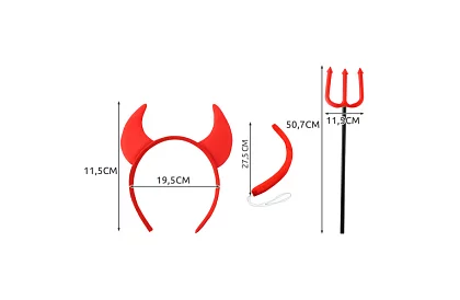 Kostým - doplňky ďábla – sada 4 dílů