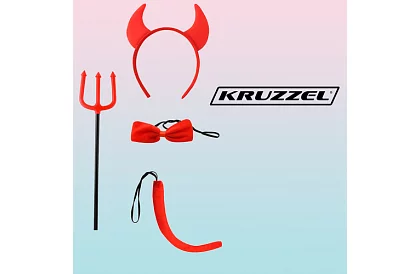 Kostým - doplňky ďábla – sada 4 dílů