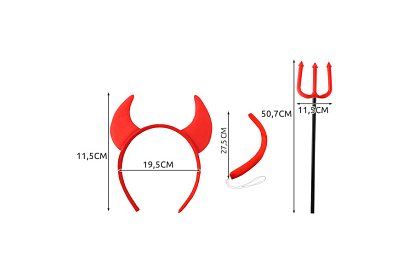Kostým - doplňky ďábla – sada 4 dílů