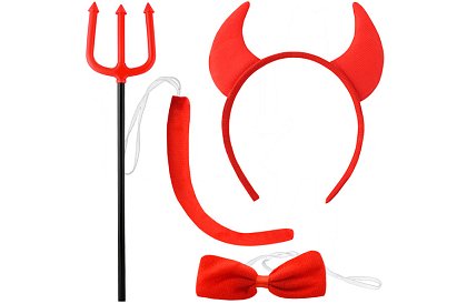 Kostým - doplňky ďábla – sada 4 dílů