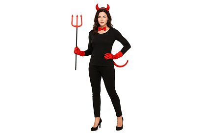 Kostým - doplňky ďábla – sada 4 dílů