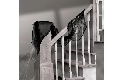 Velká umělá pavučina na Halloween – 198x76 cm - černá