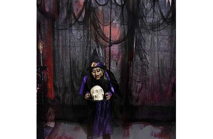 Velká umělá pavučina na Halloween – 198x76 cm - černá