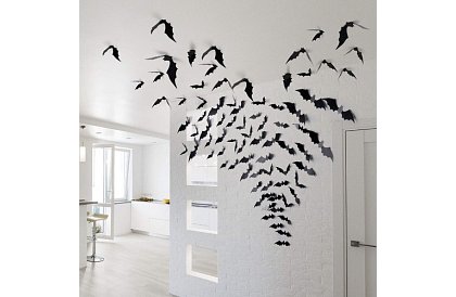 Sada 3 umělých netopýrů na Halloween – 47, 37 a 31 cm