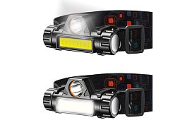 LED čelovka COB LED a CREE LED – 4v1