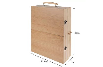 Malířská sada v dřevěném kufru – 83 prvků