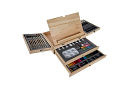 Malířská sada v dřevěném kufru – 83 prvků