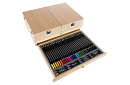 Malířská sada v dřevěném kufru – 83 prvků