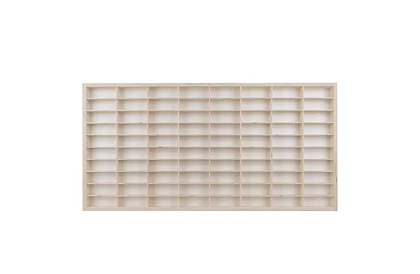 Dřevěná polička – organizér na autíčka – 80 přihrádek