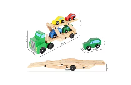 Dřevěný kamion na převoz aut s autíčky