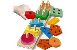 Dřevěný třidič tvarů - skládačka