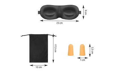 Spací sada – škraboška a špunty do uší + pouzdro