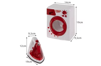 Sada domácích spotřebičů – žehlička, pračka, vysavač