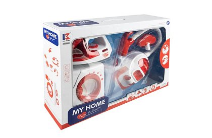 Sada domácích spotřebičů – žehlička, pračka, vysavač