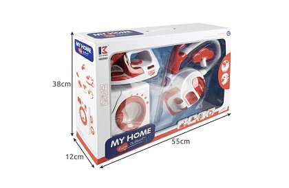 Sada domácích spotřebičů – žehlička, pračka, vysavač