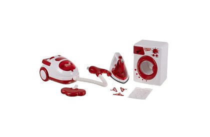 Sada domácích spotřebičů – žehlička, pračka, vysavač