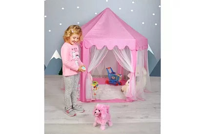 Dětský růžový stan – palác 135 x 135 x 140 cm
