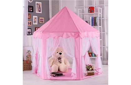 Dětský růžový stan – palác 135 x 135 x 140 cm