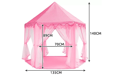 Dětský růžový stan – palác 135 x 135 x 140 cm