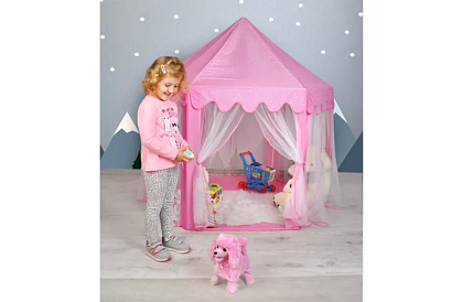 Dětský růžový stan – palác 135 x 135 x 140 cm