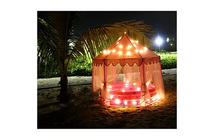 Dětský růžový stan – palác 135 x 135 x 140 cm