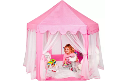 Dětský růžový stan – palác 135 x 135 x 140 cm