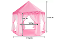 Dětský růžový stan – palác 135 x 135 x 140 cm