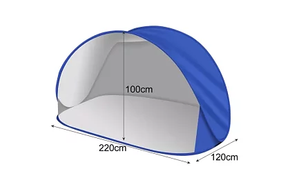 Velký samorozkládací plážový stan – 220 × 120 × 100 cm