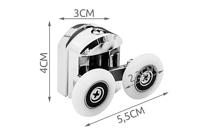 Kolečka pro posuvné dveře sprchových koutů – 8 ks - Chrom