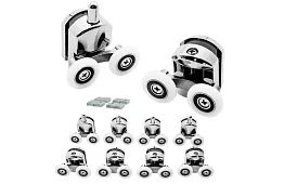 Kolečka pro posuvné dveře sprchových koutů – 8 ks - Chrom