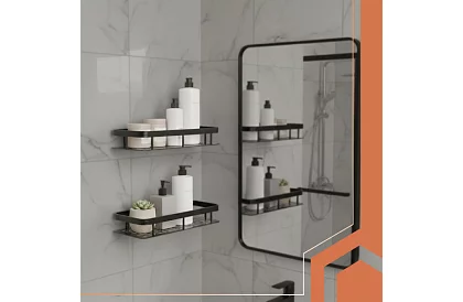 Hliníková koupelnová polička - 2 ks