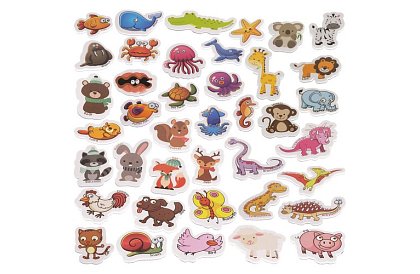 Sada 40 magnetů se zvířátky v boxu