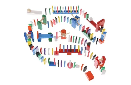 Dřevěné domino – velká sada 407 ks + taška