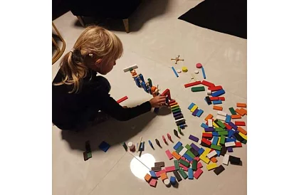 Dřevěné domino – velká sada 407 ks + taška