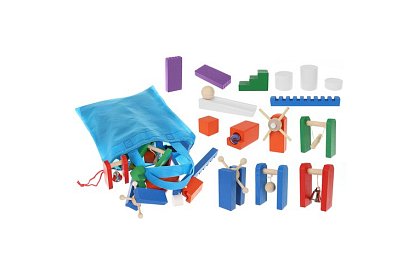 Dřevěné domino – velká sada 407 ks + taška
