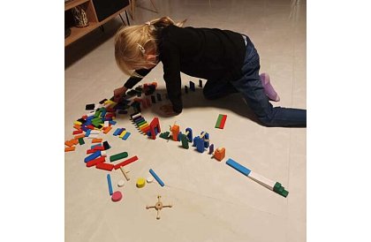 Dřevěné domino – velká sada 407 ks + taška