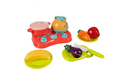 Sada zeleniny a ovoce k řezání s příslušenstvím