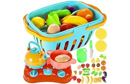 Sada zeleniny a ovoce k řezání s příslušenstvím