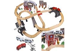 Dřevěná železnice - vláčkodráha na baterie 4,8 metrů