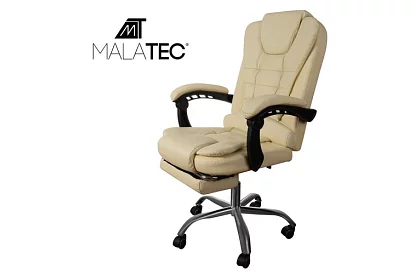 Kancelářské křeslo s výsuvnou opěrkou nohou - krémové