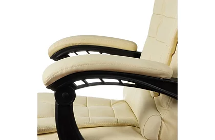 Kancelářské křeslo s výsuvnou opěrkou nohou - krémové