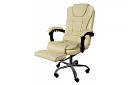 Kancelářské křeslo s výsuvnou opěrkou nohou - krémové