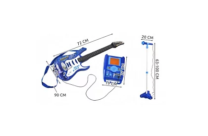 Hudební sada – modrá - kytara + zesilovač + mikrofon