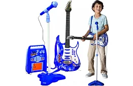 Hudební sada – modrá - kytara + zesilovač + mikrofon